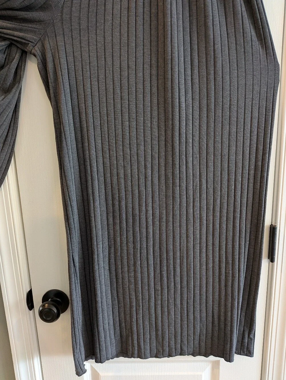 Free People Beach Love Me Wide Leg Palazzo Pants Gray Ribbed Bohemian Size L - Picture 5 of 13